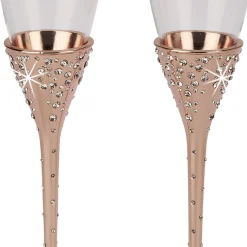 Galaxy Rose Gold Champagne Flutes Set
