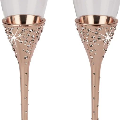 Galaxy Rose Gold Champagne Flutes Set