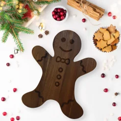 Gingerbread Man Acacia Wood Board - 15" x 11.5"