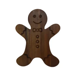Gingerbread Man Acacia Wood Board - 15" x 11.5"