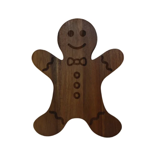 Gingerbread Man Acacia Wood Board - 15" x 11.5"