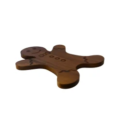 Gingerbread Man Acacia Wood Board - 15" x 11.5"