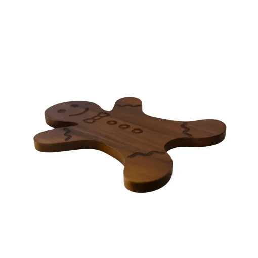 Gingerbread Man Acacia Wood Board - 15" x 11.5"