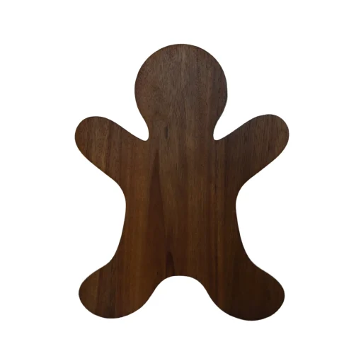 Gingerbread Man Acacia Wood Board - 15" x 11.5"