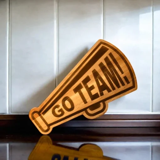 Go Team Megaphone Wood Board - 9.25" x 16"