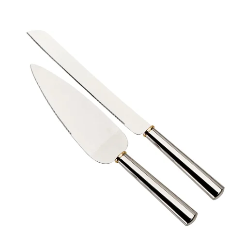 Gold Ring Cake Knife & Server Set