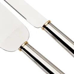 Gold Ring Cake Knife & Server Set