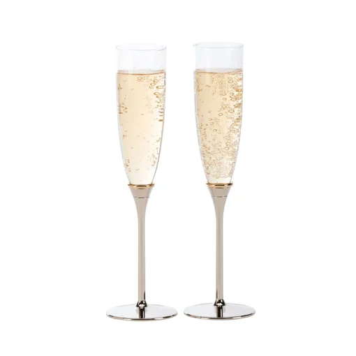 Gold Ring Toasting Flutes Set