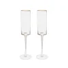 Gold-Rim Champagne Flutes Set - 8 oz