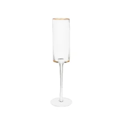 Gold-Rim Champagne Flutes Set - 8 oz