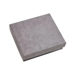 Grey Leatherette Flask & Stainless Steel Shot Glass Set