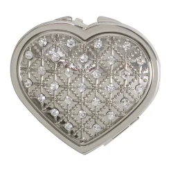 Heart Compact W/crystals, Np 2 3/8