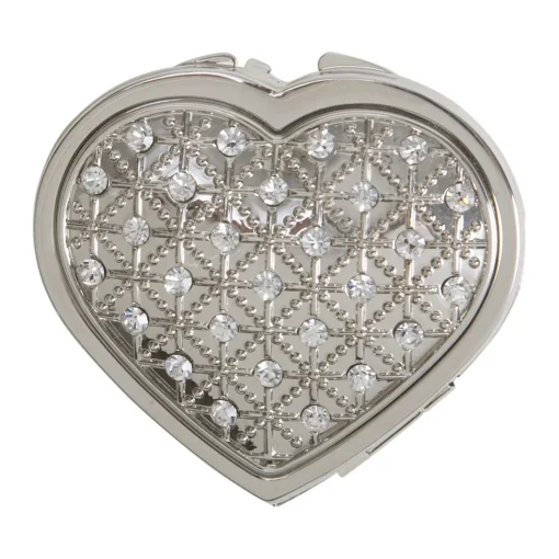 Heart Compact W/crystals, Np 2 3/8