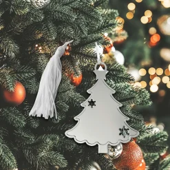 Holiday Tree Shaped Ornament With Snowflake Cutouts
