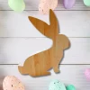 Hopping Wood Bunny Board with White Milk Paint Outline