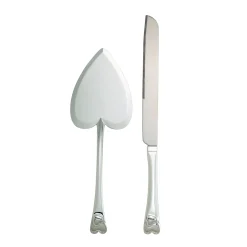 Knife & Server Set With Heart Motif