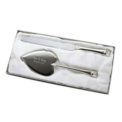 Knife & Server Set With Heart Motif