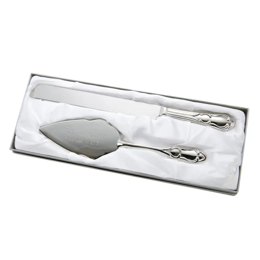 Knife & Server Set With Fiddle Shaped Handles