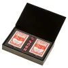 Leatherette 2 Card Deck Set, Grey 5" X 7.75"