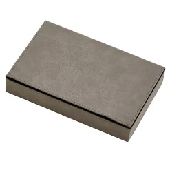 Leatherette 2 Card Deck Set, Grey 5" X 7.75"