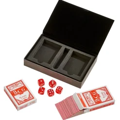 Leatherette 2 Card Deck Set, Grey 5" X 7.75"