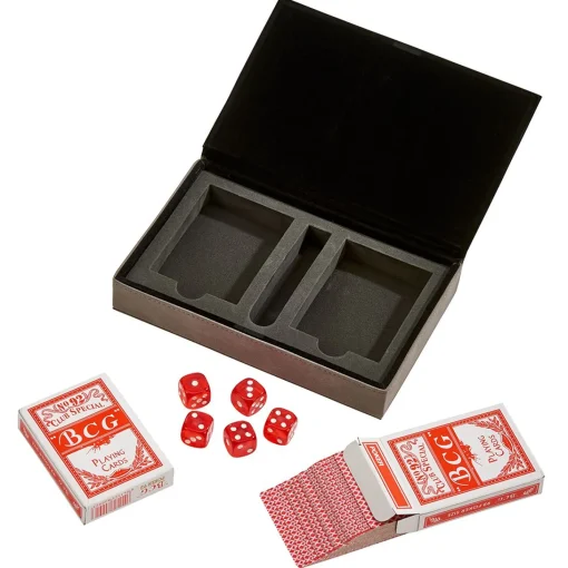 Leatherette 2 Card Deck Set, Grey 5" X 7.75"