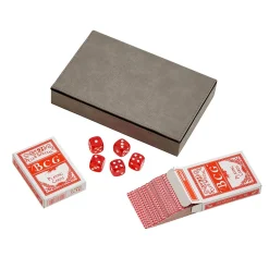 Leatherette 2 Card Deck Set, Grey 5" X 7.75"