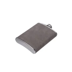 Leatherette Flask Grey 8 Oz Cap