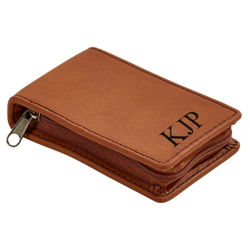 Leatherette Manicure Set, Caramel 4.25" X 2.5"
