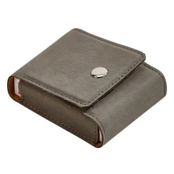 Leatherette Playing Cards Case, Grey 3.75"
