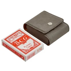 Leatherette Playing Cards Case, Grey 3.75"