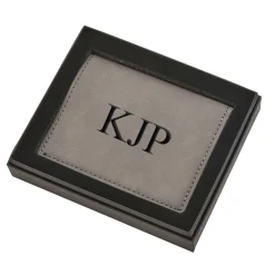 Leatherette Wallet, Grey 4" X 3.25"