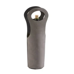 Leatherette Wine Holder in Grey - 14.5"