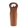 Leatherette Wine Holder in Caramel - 14.5"