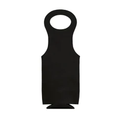 Leatherette Wine Holder in Black - 14.5"