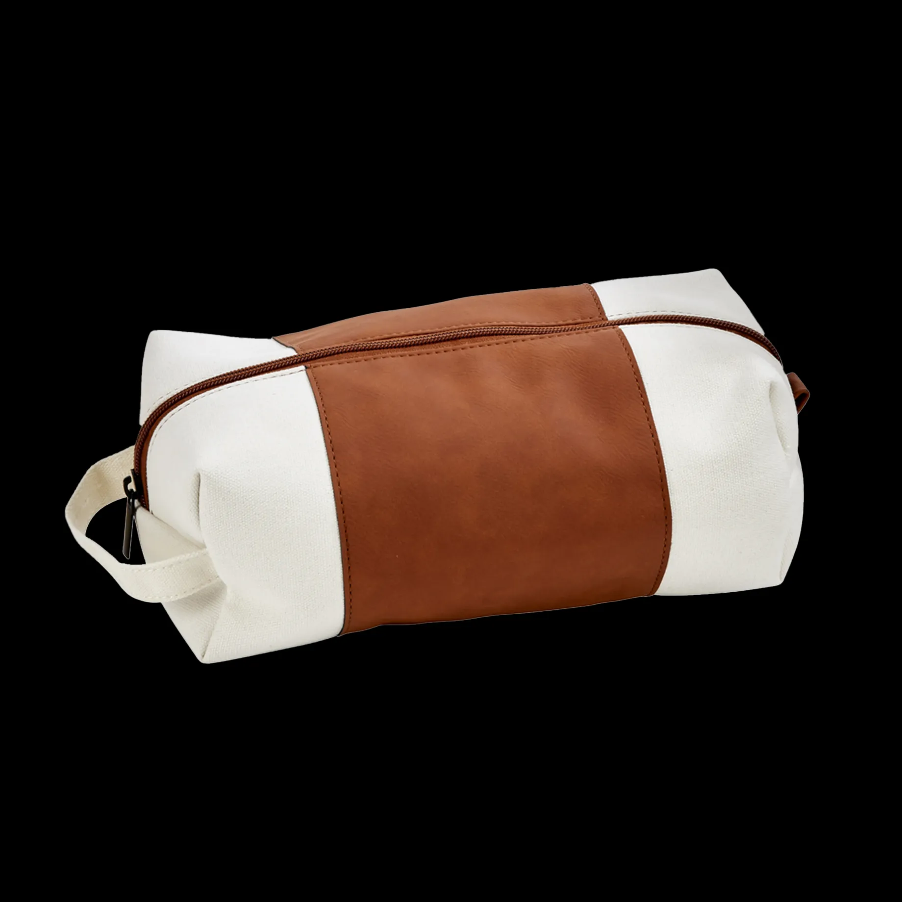 Leatherette/Canvas Caramel Travel Kit