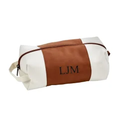 Leatherette/Canvas Caramel Travel Kit