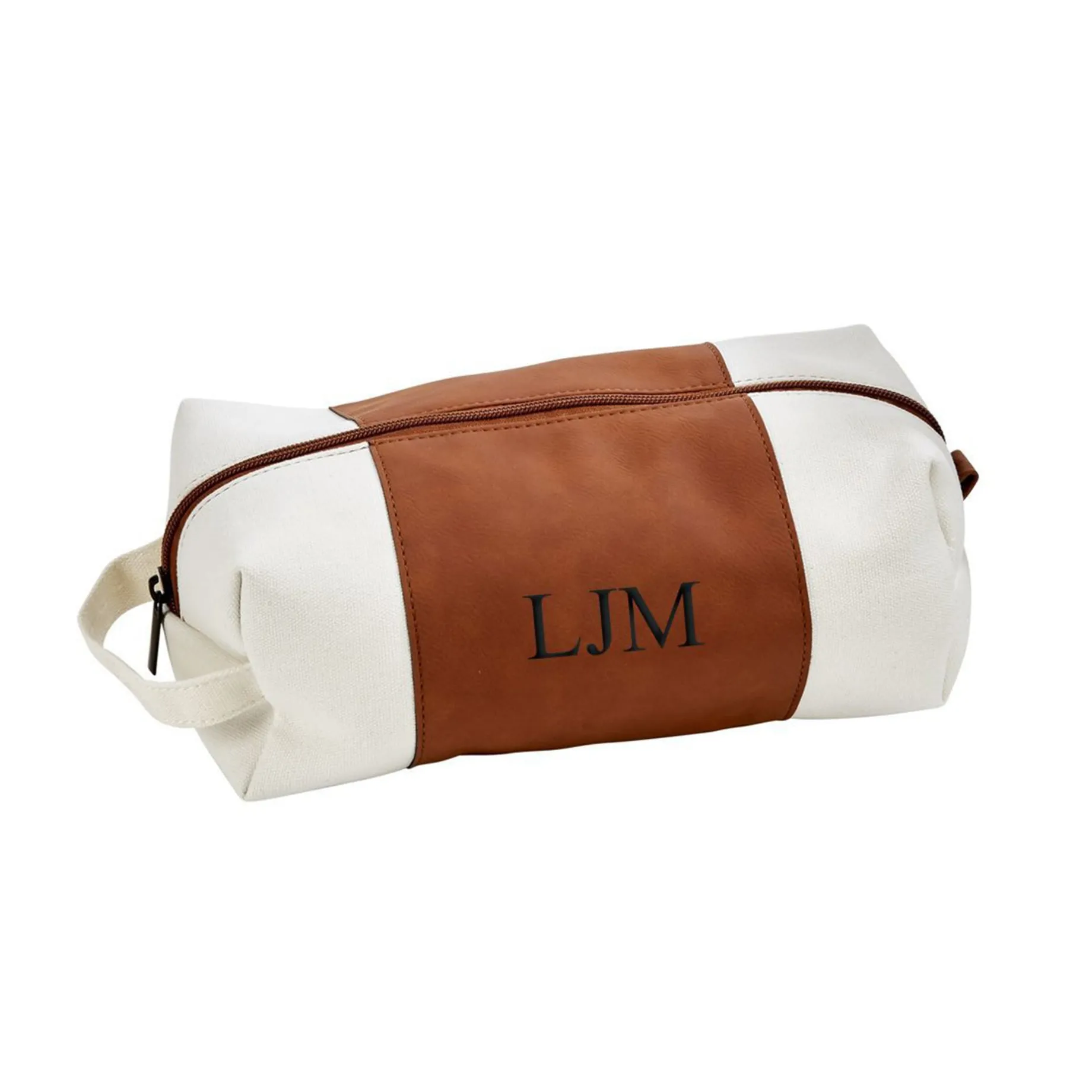 Leatherette/Canvas Caramel Travel Kit