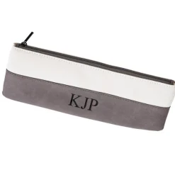 Leatherette/Canvas Grey Pouch