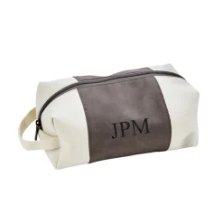 Leatherette/Canvas Grey Travel Kit