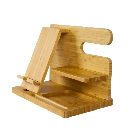 Light Wood Charging Shelf/Valet