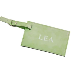 Lime Green Leatherette Luggage Tag