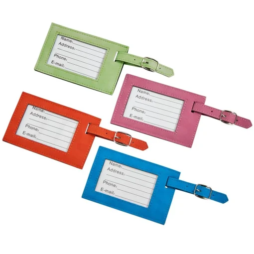 Lime Green Leatherette Luggage Tag