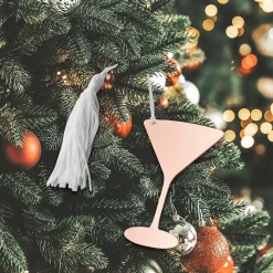 Martini Ornament Rose Gold Color 3.375" X 2.25"