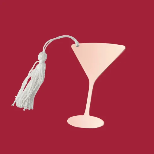 Martini Ornament Rose Gold Color 3.375" X 2.25"