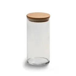 Medium Round Glass Storage Container with Bamboo Lid