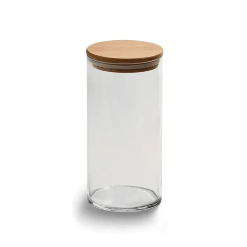 Medium Round Glass Storage Container with Bamboo Lid