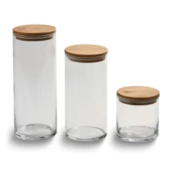 Medium Round Glass Storage Container with Bamboo Lid