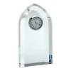 Optic Crystal Arched Clock, 6" Ht