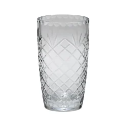 Optic Crystal Vase With Medallion Ll Pattern, 7.75"
